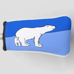 Couvre-club De Golf Polar Bear Mom and Cub Peinture - Wildlife Art