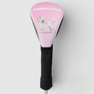 Couvre-club De Golf Poodle Amoureux des chiens rose personnel