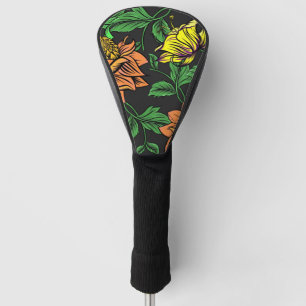 Couvre-club De Golf Pop Fleurs Lumineuses de l'Arrière - plan noir