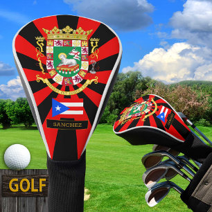 Couvre-club De Golf Porto Rico Golf & drapeau portoricain / Patriotes