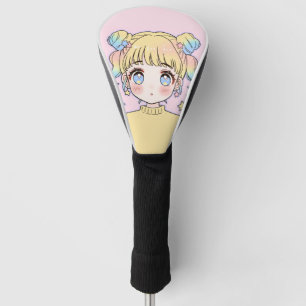 Couvre-club De Golf Portrait de fille étoile pastel Kawaii