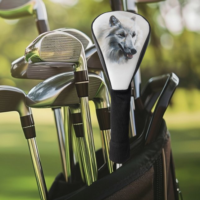 Couvre-club De Golf Portrait de loup blanc (Créateur téléchargé)