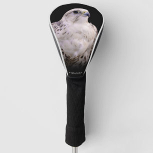 Couvre-club De Golf Portrait signé d'un faucon de Saker curieux