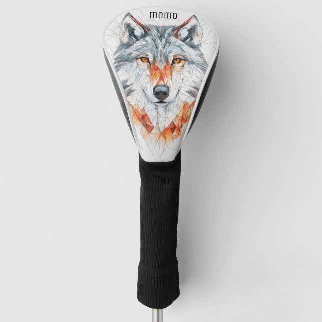 Couvre-club De Golf Portrait Wolf personnalisable (Devant)