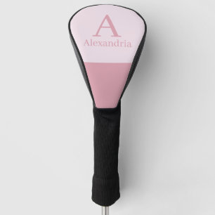 Couvre-club De Golf Poussière de rose Monogramme Initial Nom