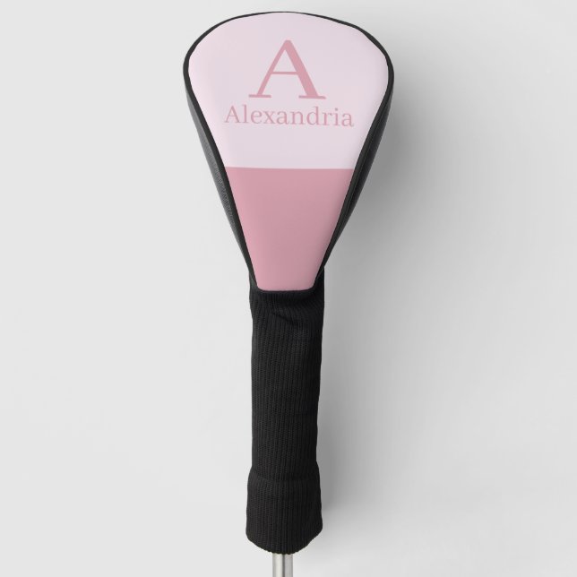 Couvre-club De Golf Poussière de rose Monogramme Initial Nom (Devant)