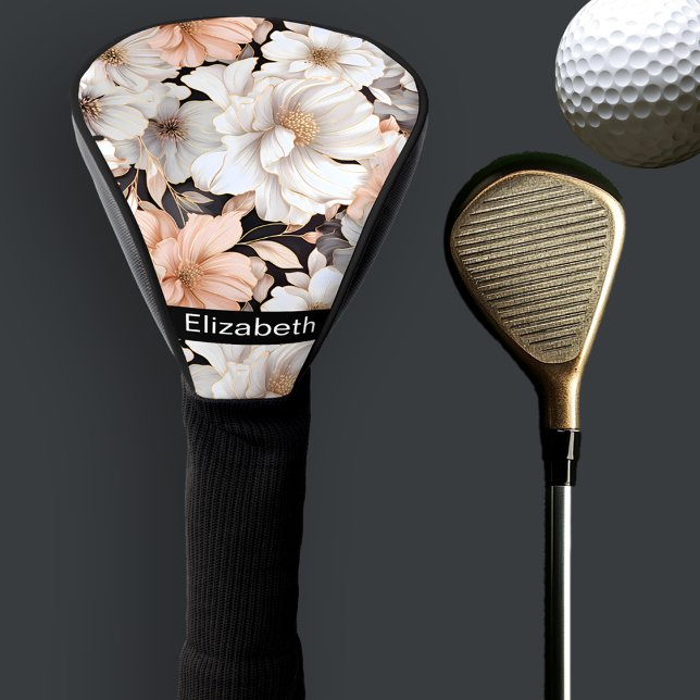 Couvre-club De Golf Pretty Peach and White Peony Personalized (Créateur téléchargé)