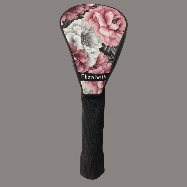 Couvre-club De Golf Pretty Pink and White Peony Personalized (Créateur téléchargé)