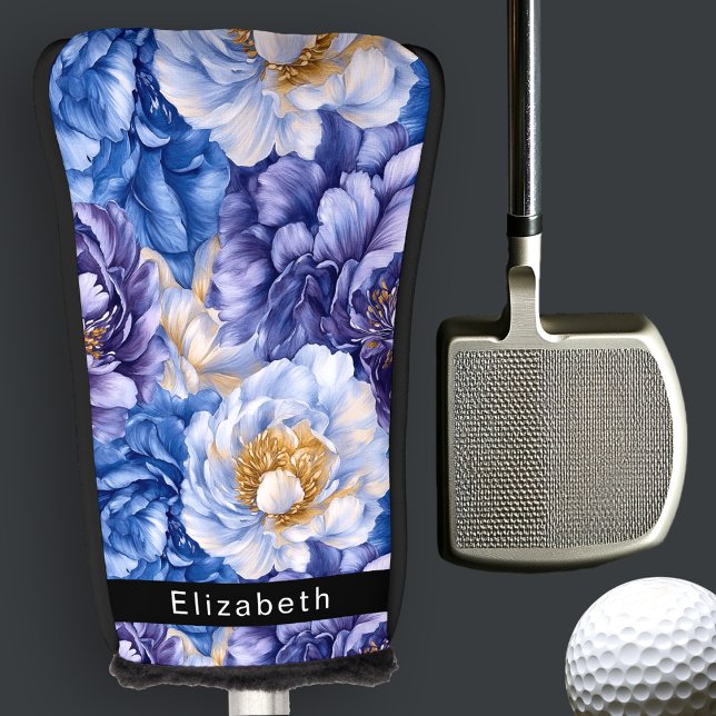 Couvre-club De Golf Pretty Pretty Blue Peony Personalized (Créateur téléchargé)