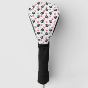 Couvre-club De Golf Propriétaire de chien Empreinte de patte rose noi