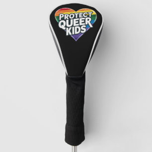 Couvre-club De Golf Protéger les enfants queer Rainbow Heart LGBT Prid
