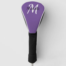 Purple & Blanc Simple Monogramme Classique tendanc