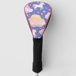 Couvre-club De Golf Purple mignon arc-en-ciel licorne anniversaire fil