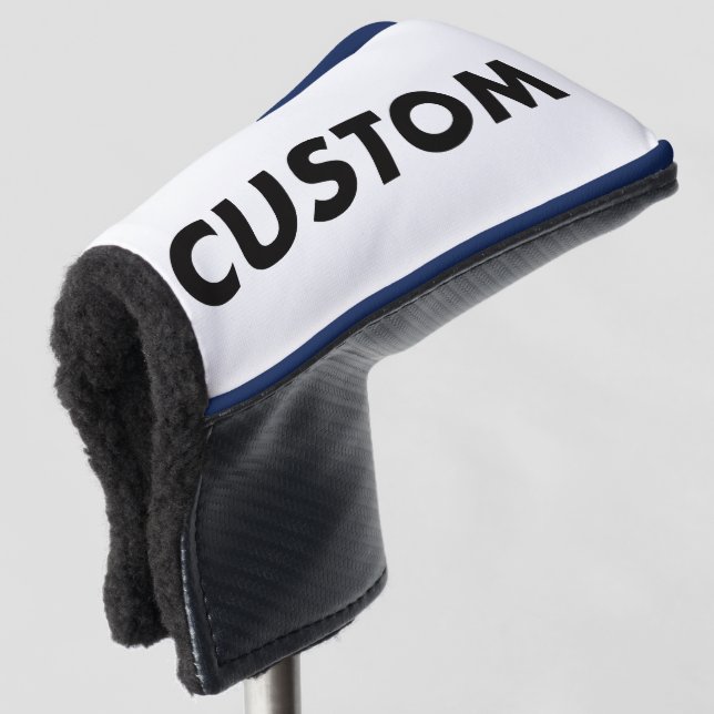 Couvre-club De Golf R. BLUE Piping Custom Golf Putter Headcover Blank (Devant 3/4)