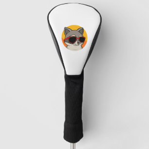 Couvre-club De Golf Raccoon cool avec lunettes de soleil