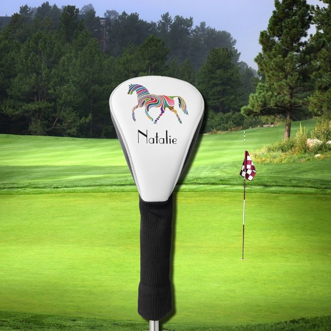 Couvre-club De Golf Rainbow horse - votre nom (Créateur téléchargé)