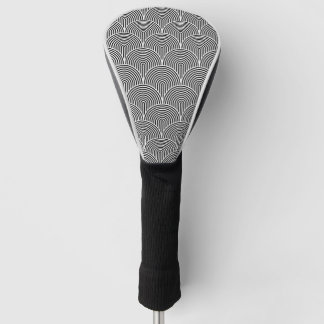 Couvre-club De Golf rainbow retro black and white pattern