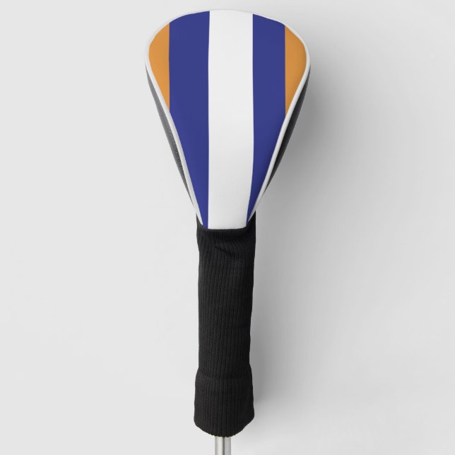 Couvre-club De Golf rayures Brown, bleu marine et blanches (Devant)