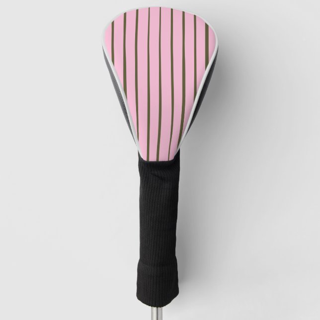 Couvre-club De Golf Rayures Vertes Rose (Devant)
