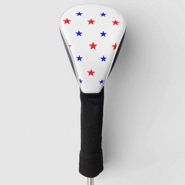 Couvre-club De Golf Red and Blue Stars - Starry Sky Motif (Devant)