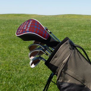 Couvre-club De Golf Red Blue Plaid Plaid Plaid Plutôt jouer au golf en