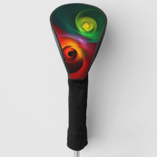 Couvre-club De Golf Red Green Yin Yang Moderne Motif d'art Abstrait #2