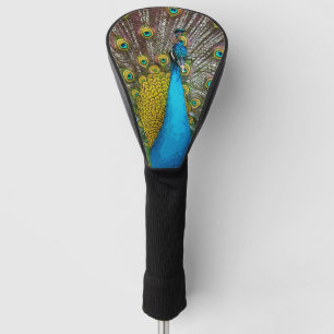 Couvre-club De Golf Regal Peacock Bird avec Turquoise et Gold Plumage