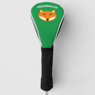 Couvre-club De Golf Renard rouge mignon dessin animé nom personnalisé
