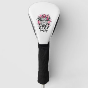 Couvre-club De Golf Restez Sassy Vache Highland Rose Gravure Vintage S