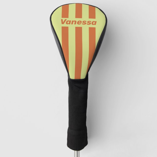 Couvre-club De Golf Retro Desert Cactus Three Pin Stripes with Name (Devant)