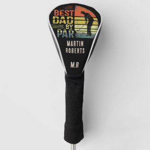 Couvre-club De Golf Rétro Vintage 'Meilleur Papa par Par' Monogramme