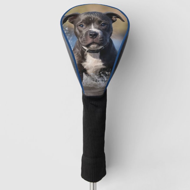 Couvre-club De Golf Robuste Puppy S'Éclatant Dans La Mer, (Devant)