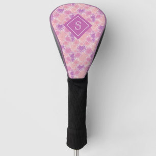 Couvre-club De Golf Romantique violet Rose personnalisé Monogramme