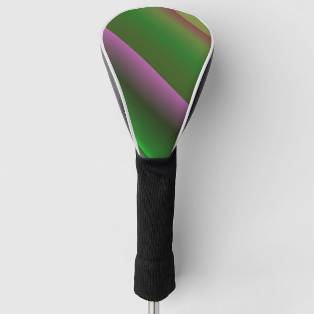 Couvre-club De Golf Rose Et Vert Gradient Amusant (Devant)