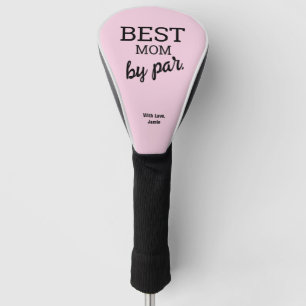 Couvre-club De Golf Rose noir Meilleure MOM par Typographie Custom