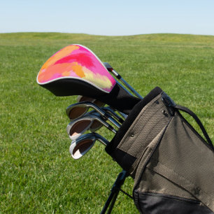Couvre-club De Golf rose, orange et jaune