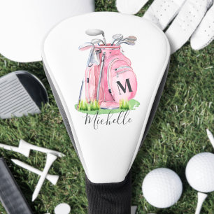 Couvre-club De Golf Rose Pâle Monogramme