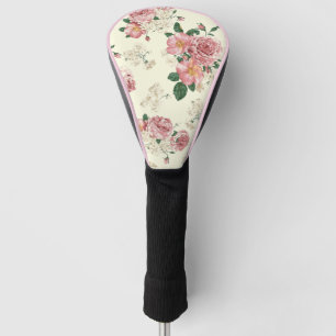 Couvre-club De Golf Rose sur Vintage jaune Floral