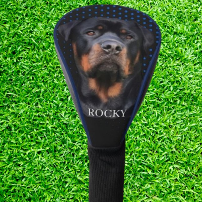 Couvre-club De Golf  Rottweiler Blue   (Protect your clubs in style with this Rottweiler golf head cover featuring unique blue dots)