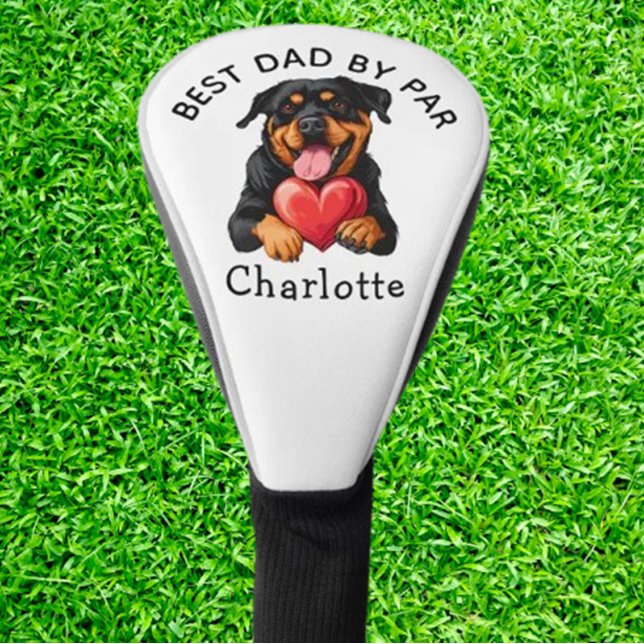 Couvre-club De Golf Rottweiler Red Heart Gift  (Surprise someone special with unique, heartfelt golf accessories today!)