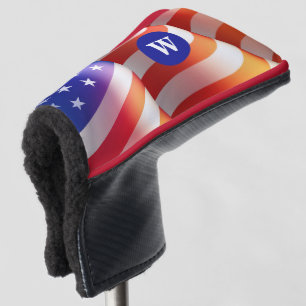 Couvre-club De Golf Rouge Blanc Bleu Patriotique Golf Putter Head Cove