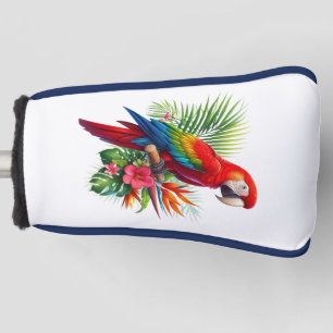 Couvre-club De Golf Rouge macaw tropical floral