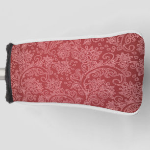 Couvre-club De Golf Rouge Paisley Damassé Designer Floral Vintage Clas