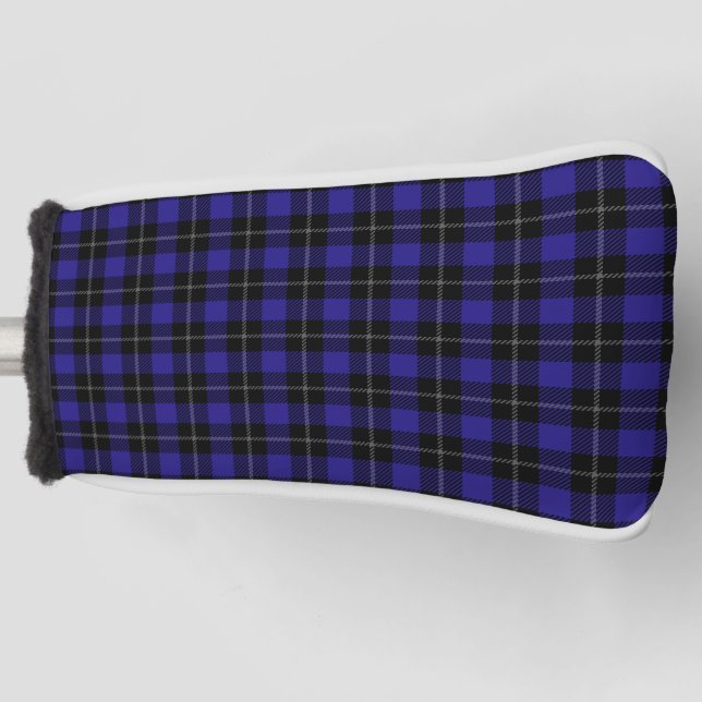 Couvre-club De Golf Royal Blue Black Plaid (Devant)