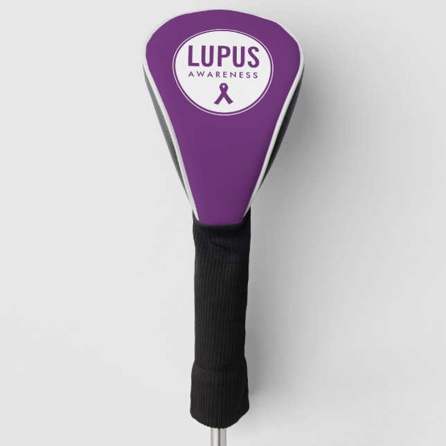 Couvre-club De Golf Ruban de sensibilisation Lupus pourpre (Devant)