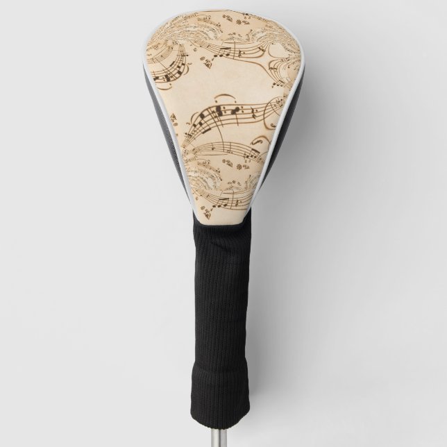 Couvre-club De Golf Rustic Antique Musical Notes (Devant)