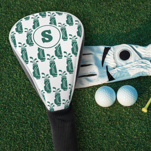 Couvre-club De Golf Sac golf motif monogrammé moderne prépa vert