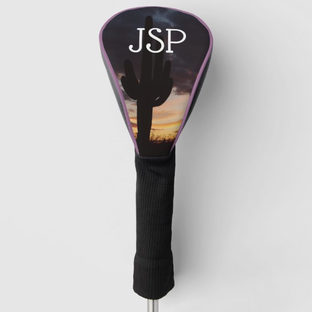 Couvre-club De Golf Saguaro Sunset III Arizona Desert Paysage (Devant)