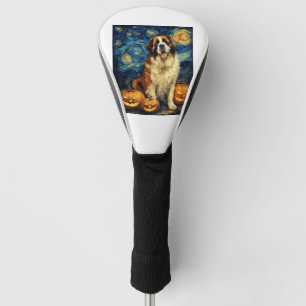 Couvre-club De Golf Saint Bernard Chien Mignon Halloween Jack O Lanter