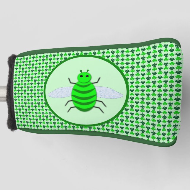 Couvre-club De Golf Saint Patricks Day Bee et Shamrocks (Devant)